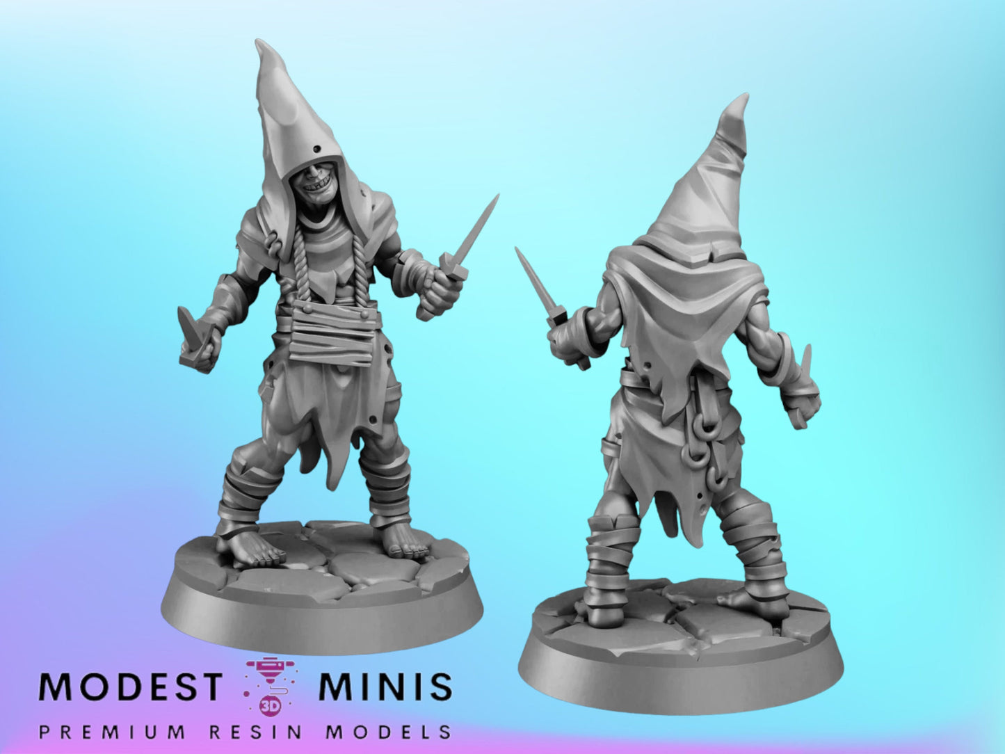 Cloaked Cultist | 28mm - 75mm Scale | DnD Frostgrave Mini | Vae Victis Fantasy