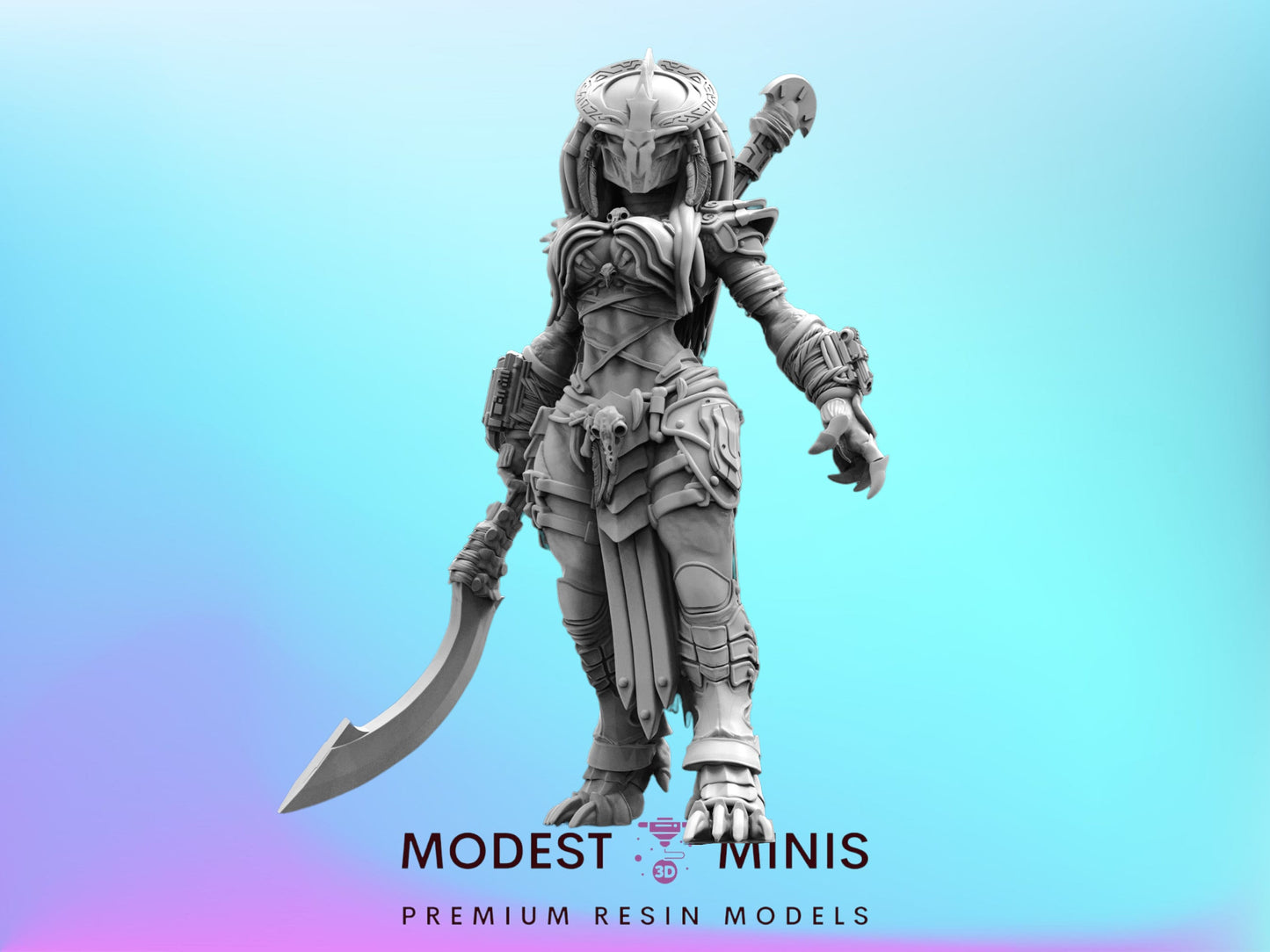 Raven Claw Death Threat Skull Hunter - 32mm Scale Alien Miniature | RPG | Sci fi | Cyberpunk | Role Playing | DnD | Papsikel