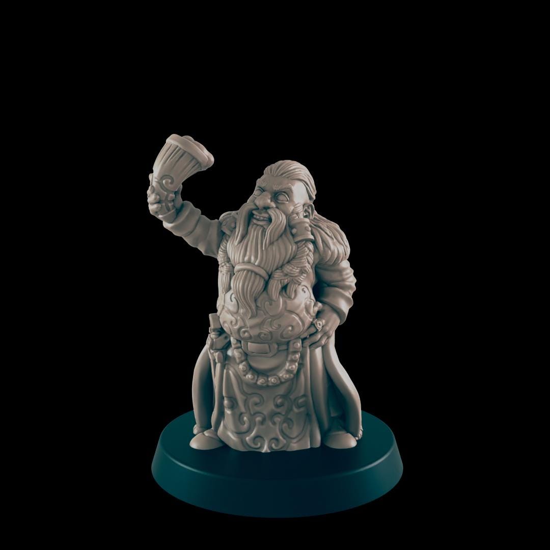 Dwarven Commoners and Nobles  | 25mm - 100mm Scale | DnD | EC3D Fantasy Mini | Everyday Folk