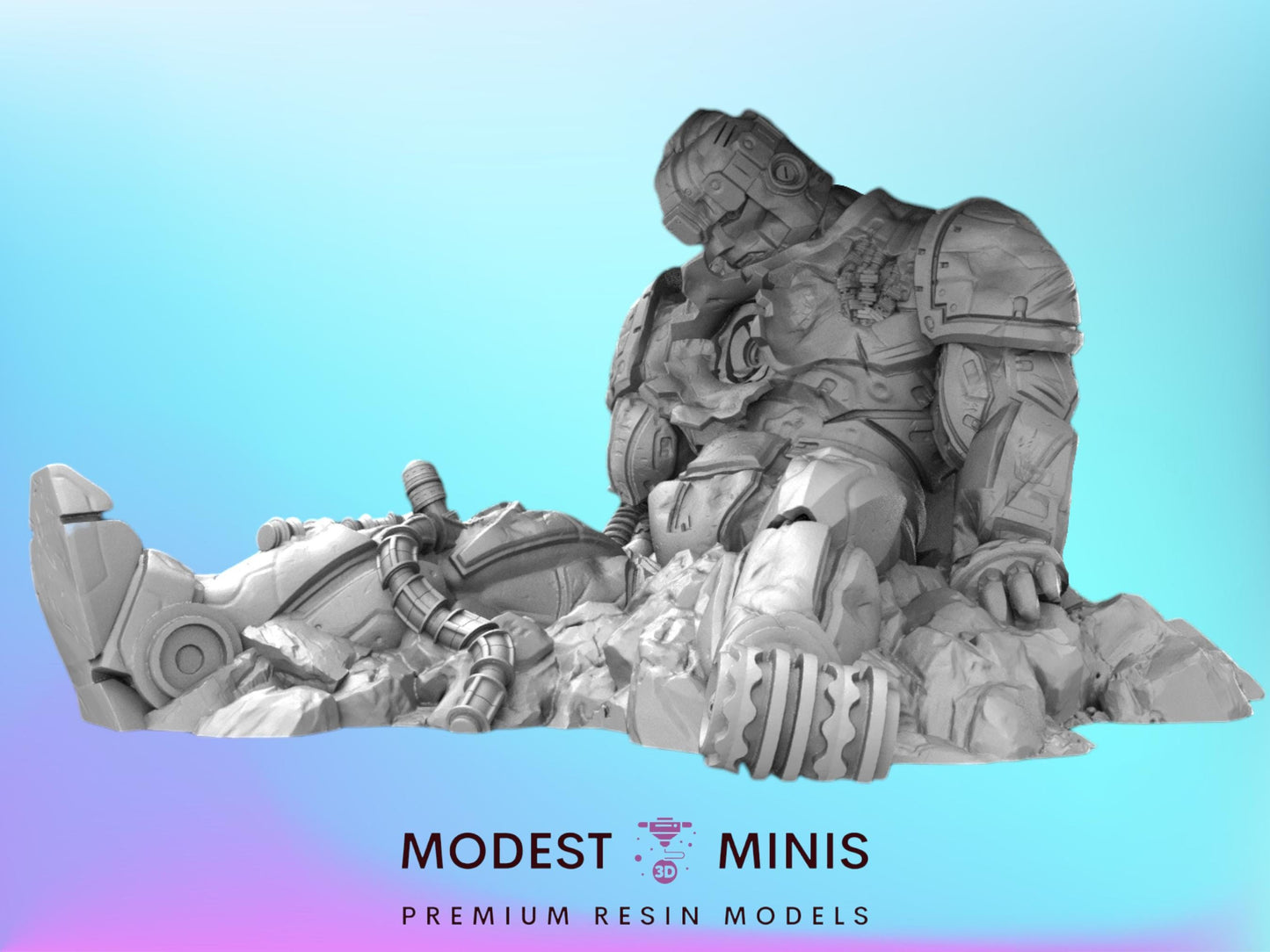 Destroyed Giant Killer Bot | 28mm - 40mm Scale | Survivor Terrain | Superhero Scatter | Sci Fi Terrain | C27 Protocol