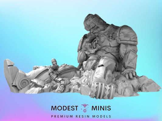 Destroyed Giant Killer Bot | 28mm - 40mm Scale | Survivor Terrain | Superhero Scatter | Sci Fi Terrain | C27 Protocol