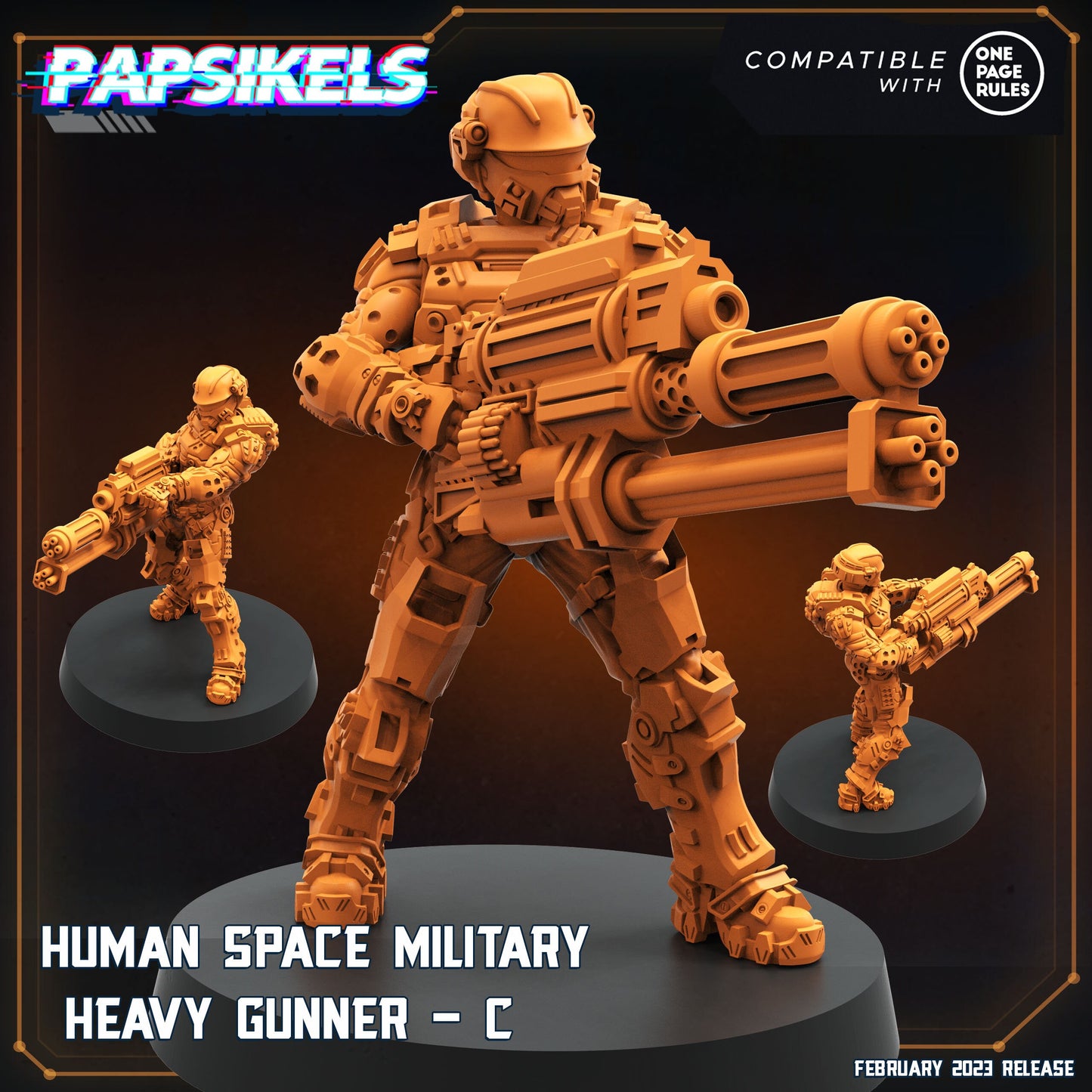 Space Military Heavy Gunnery - 32mm Scale Miniature | RPG | Sci fi | Cyberpunk | Role Playing | Papsikel