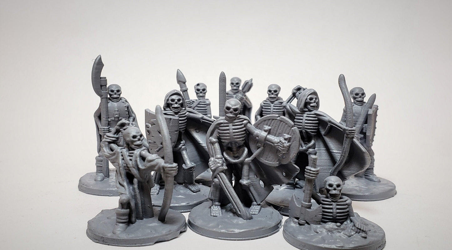 12pc Skeleton Horde - 28mm - 32mm | DnD | Fat Dragon Fantasy Mini
