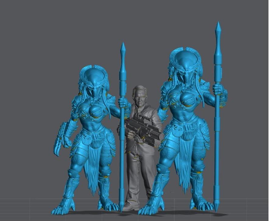 Vixen Nanika Skull Hunter - 32mm Scale Alien Miniature | RPG | Sci fi | Cyberpunk | Role Playing | DnD | Papsikel
