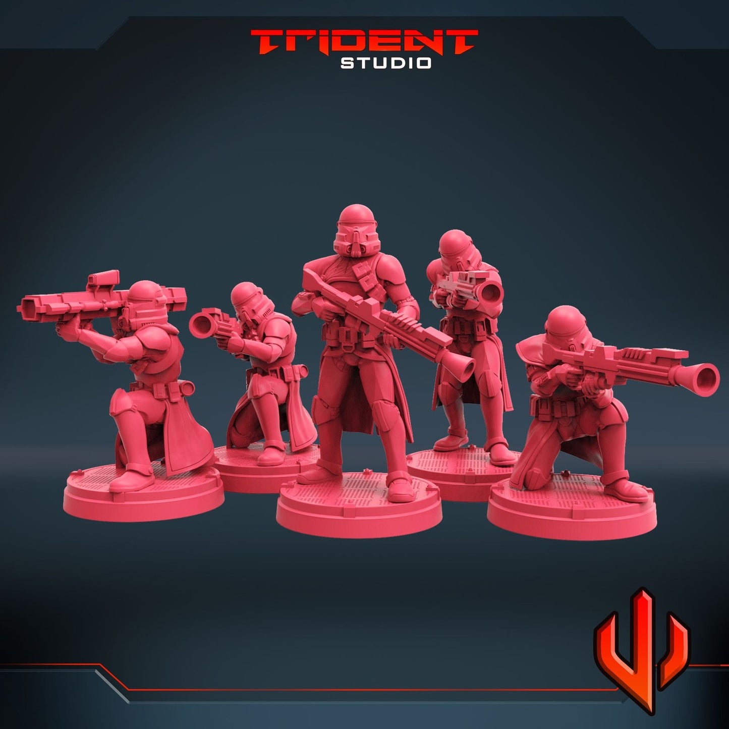 5pc Trident Purge Troop Set - 28mm - 40mm Scale | DnD | Star Wars Fan Art