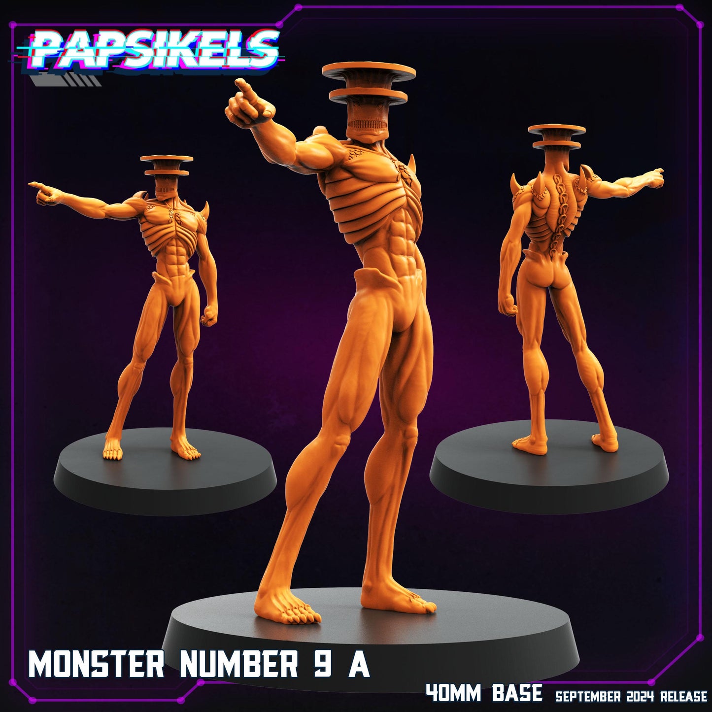 Monster Number 9 - 28mm 32mm 40mm Scale Cyberpunk Miniature  | Papsikels