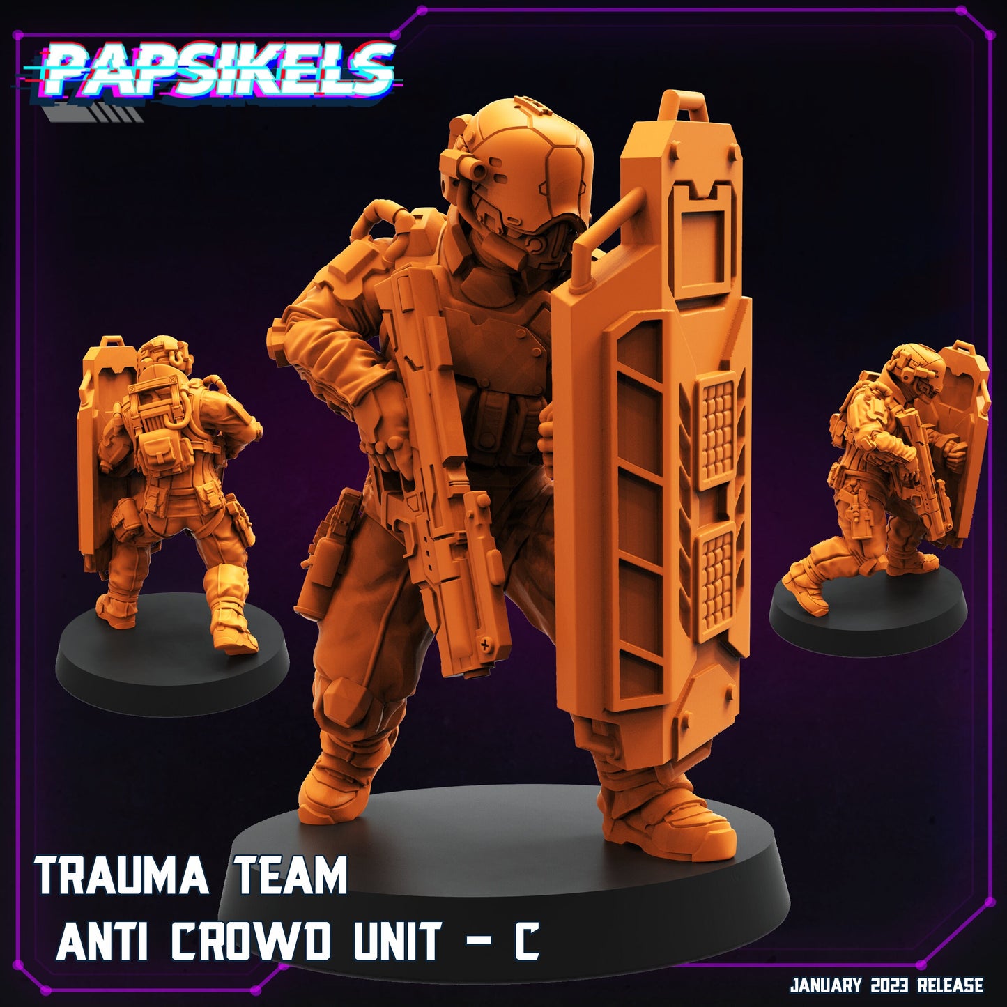 Trauma Team Anti Crowd Unit - 32mm Scale Cyberpunk Mini  | Papsikels