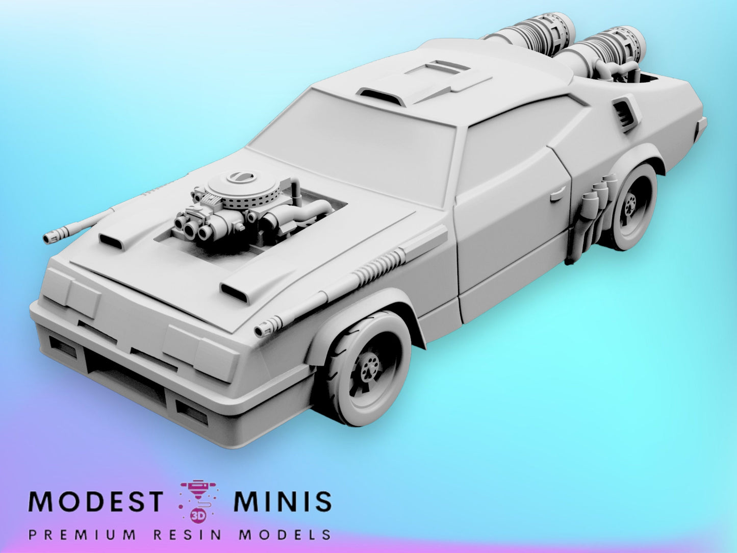 Nomad Cyber Car Exclaimer | Resin Miniature | RPG | Sci fi | Cyberpunk | Role Playing | DnD | Papsikels Wardudes