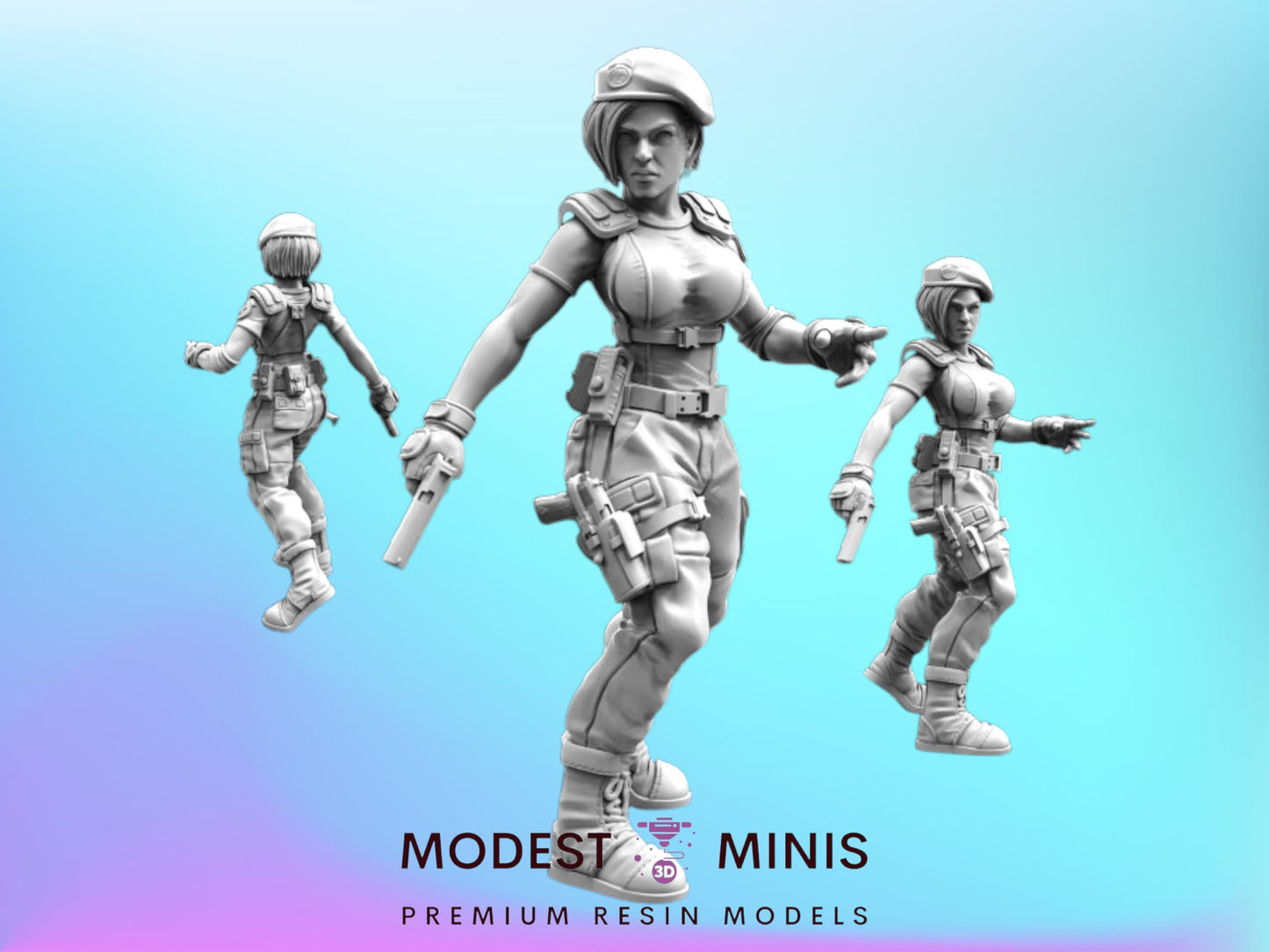 Jillian Valentines Special Ops Agent - 32mm Scale Alien Miniature  | Papsikels