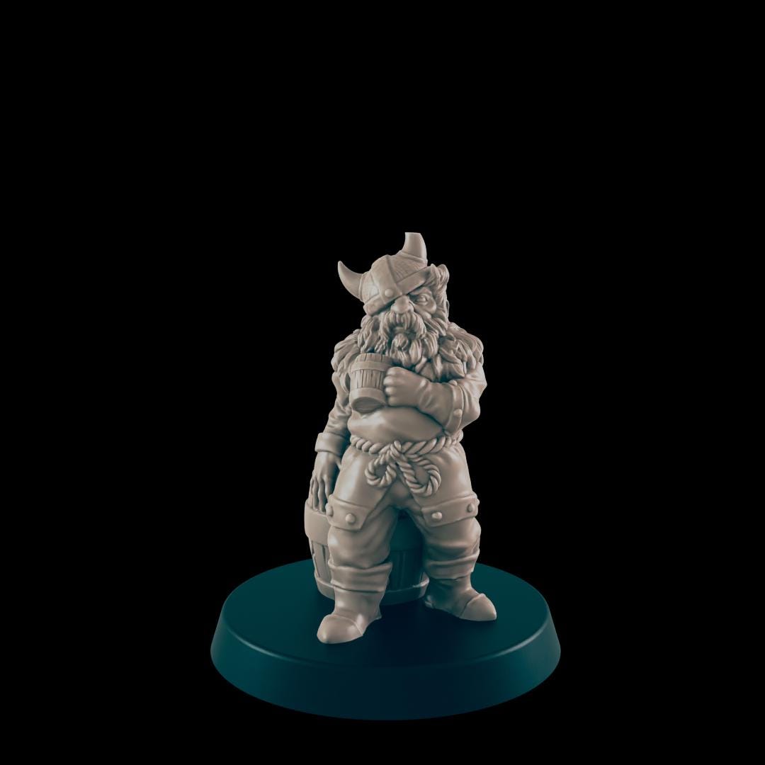 Drunken Dwarves  | 25mm - 100mm Scale | DnD | EC3D Fantasy Mini | Everyday Folk