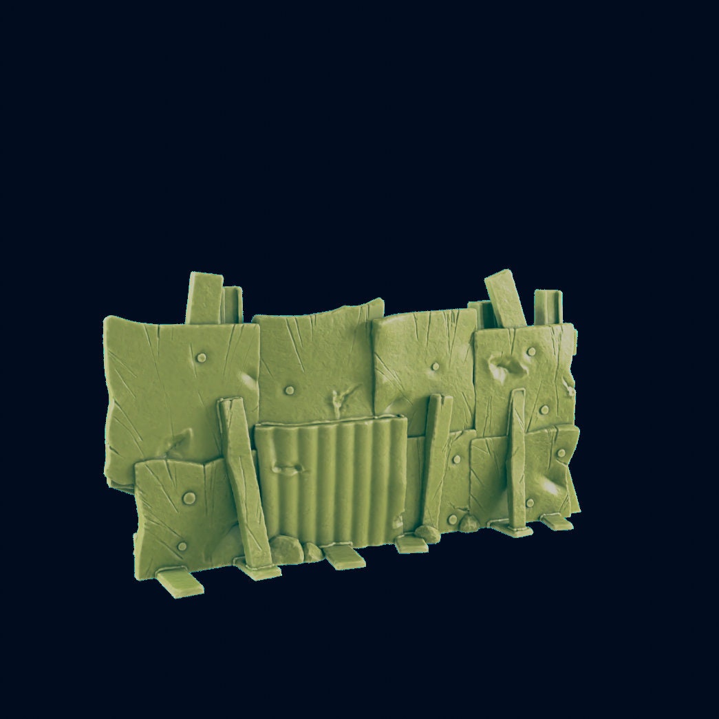 6pc Makeshift Fence Barricade | 28mm - 54mm Scale | Survivor Terrain | Fantasy Scatter | Sci Fi Terrain | EC3D Badlands