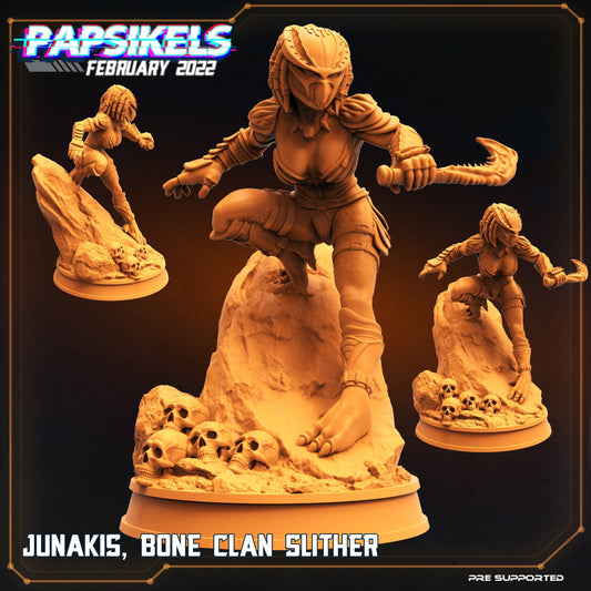 Junakis Bone Clan - 32mm Scale Alien Miniature | RPG | Sci fi | Cyberpunk | Role Playing | DnD | Papsikel