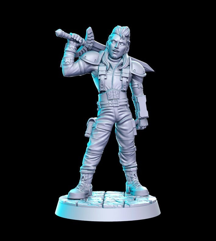 Biker Boss - 32mm Scale DnD Miniature | Dungeons and Dragons | JRPG Mini - RN Estudio