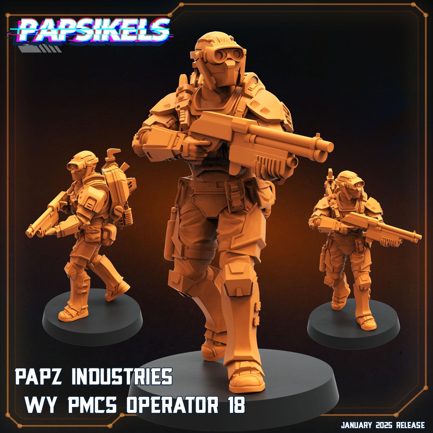8pc PMC Operators Set 12-19 - Cyberpunk Miniature  | Papsikels