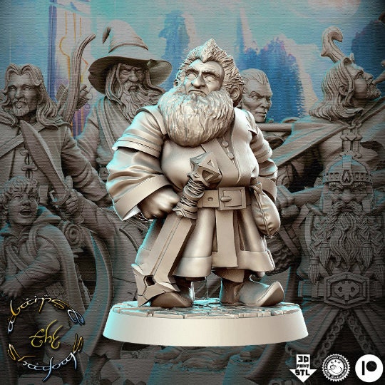 Dwarf Limba - 32mm Scale DnD Miniature | Dungeons and Dragons | JRPG Mini - RN Estudio