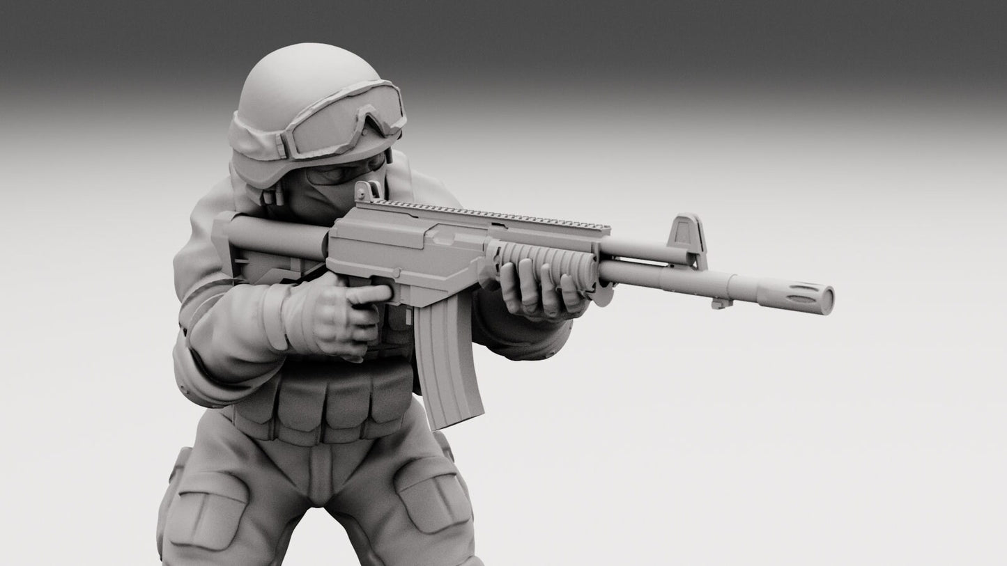 3pc Policia Federal - 28mm Scale Resin Military Miniature | Zona Alfa | Spectre Ops Mini