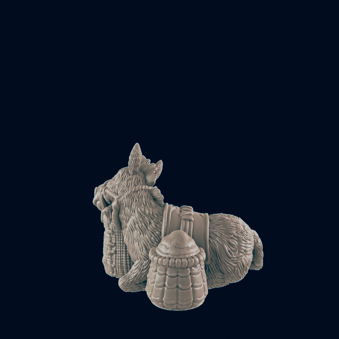 NPC Lazy Donkey - 25mm - 75mm Scale | DnD | EC3D Fantasy Mini | Beasts and Baddies