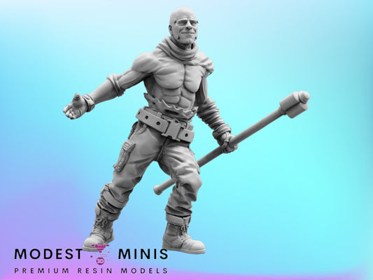 War Dude H - Resin Miniature | RPG | Sci fi | Cyberpunk | Role Playing | DnD | Papsikel Wardudes