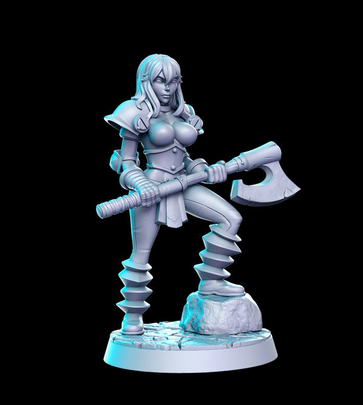 Heroine Quest Chaos 2 Female - 28mm 32mm Scale DnD Miniature | Dungeons and Dragons | RN Estudio