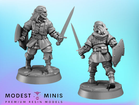 Male Fighter | 28mm - 75mm Scale DnD Frostgrave Fantasy Mini | Vae Victis