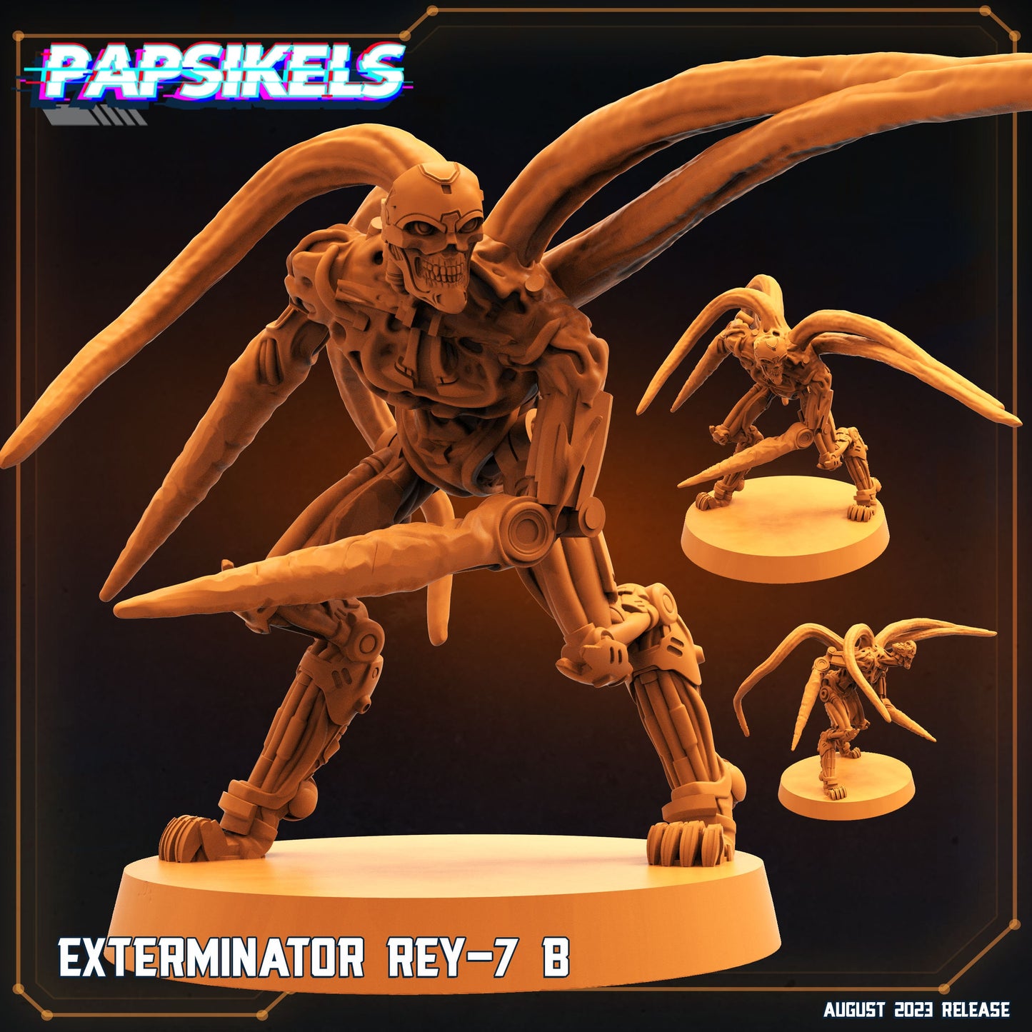 6pc Exterminator Rey Set - 32mm Scale Resin Miniature| RPG | Sci fi | Cyberpunk | Role Playing | DnD | Papsikel