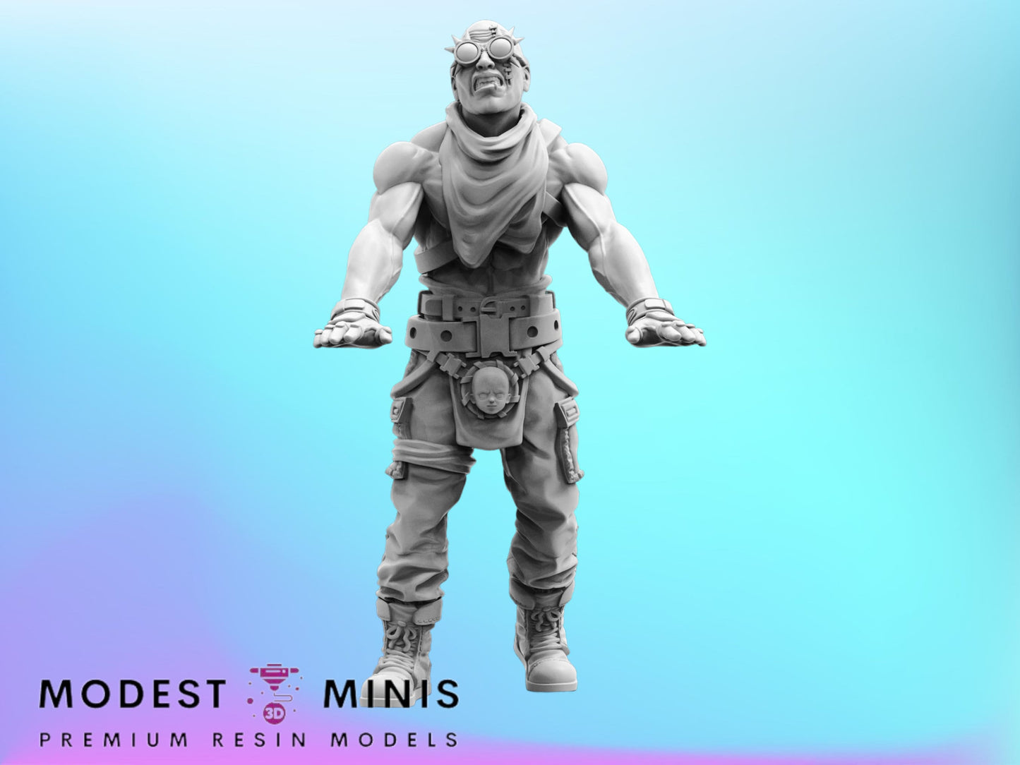 War Dude C - Resin Miniature | RPG | Sci fi | Cyberpunk | Role Playing | DnD | Papsikel Wardudes