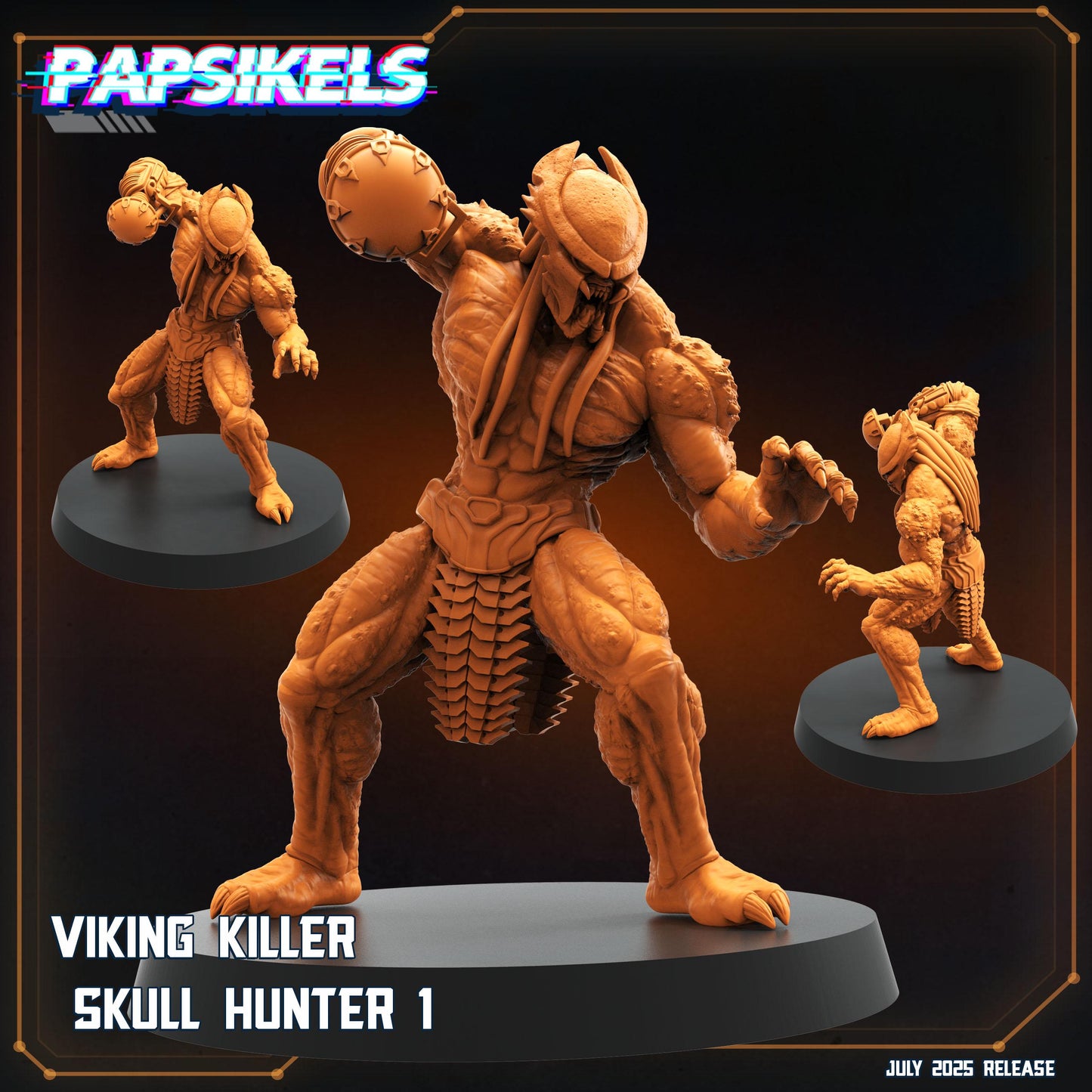 Viking Killer Skull Hunter - Resin 3D Print Alien Miniature | RPG | Sci fi | Cyberpunk | Role Playing | DnD | Papsikel