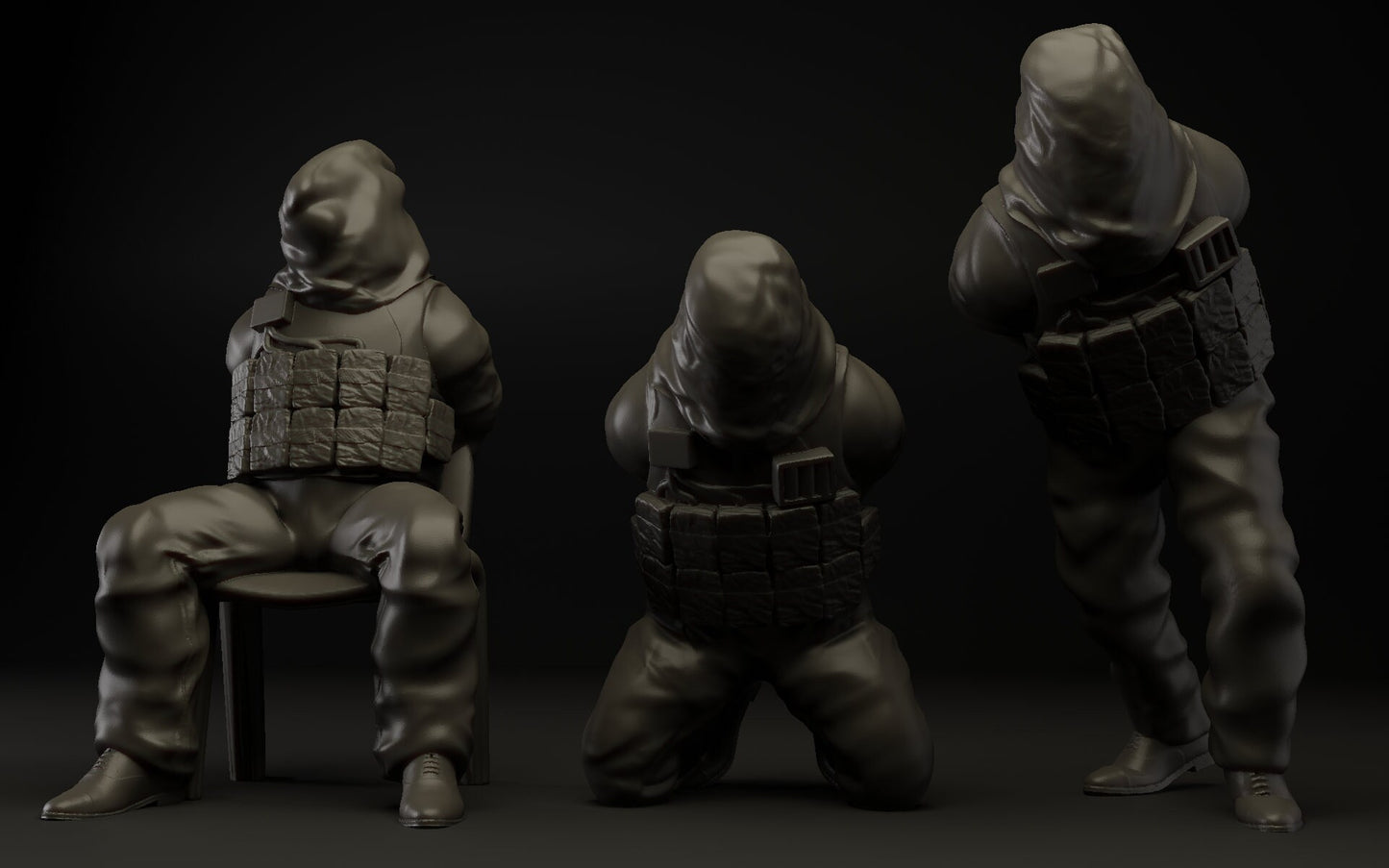 5pc Hostages Scenario - 28mm Scale Resin Military Miniature | Zona Alfa | Spectre Ops Mini