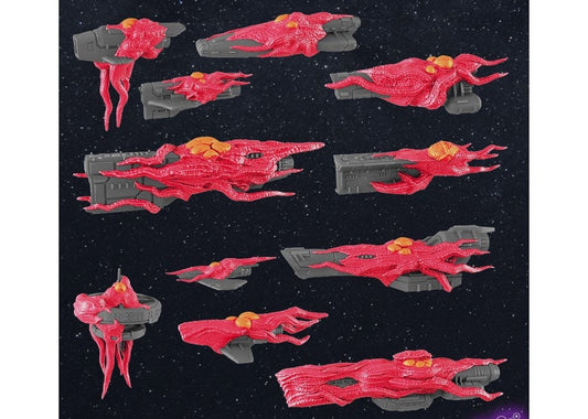 11pc Overtaken Starship Fleet - Fleetscale Mini | Starfinder | Billion Suns | Starmada | Firefly | Terra Conflict