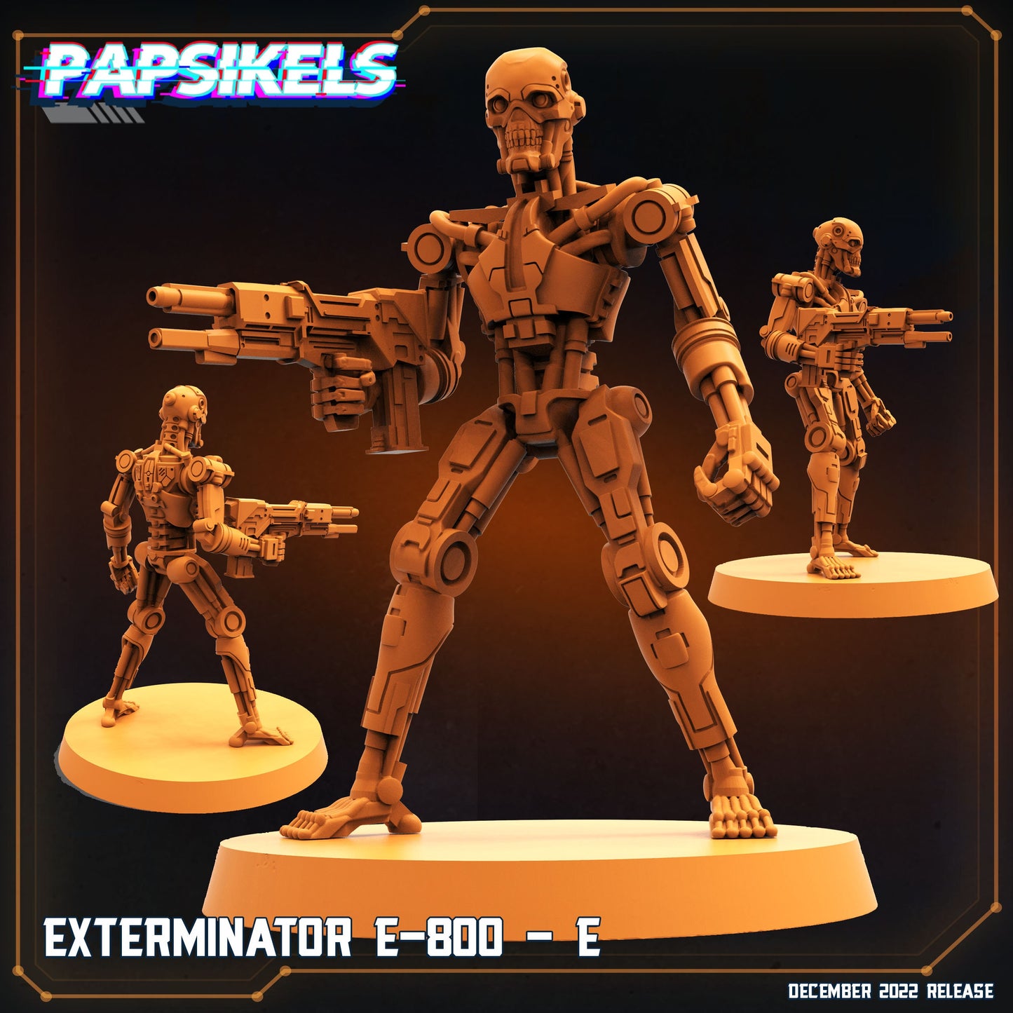 10pc Exterminator E-800 Cyborg Set - Resin 3D Print Alien Miniature | RPG | Sci fi | Cyberpunk | Role Playing | DnD | Papsikel