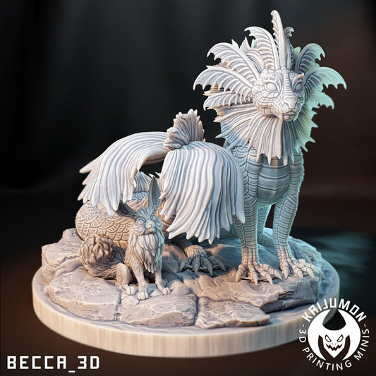 Water Fox Diorama - Resin Kaiju Minis | Dungeons and Dragons Mini | Sci Fi | Fantasy Resin