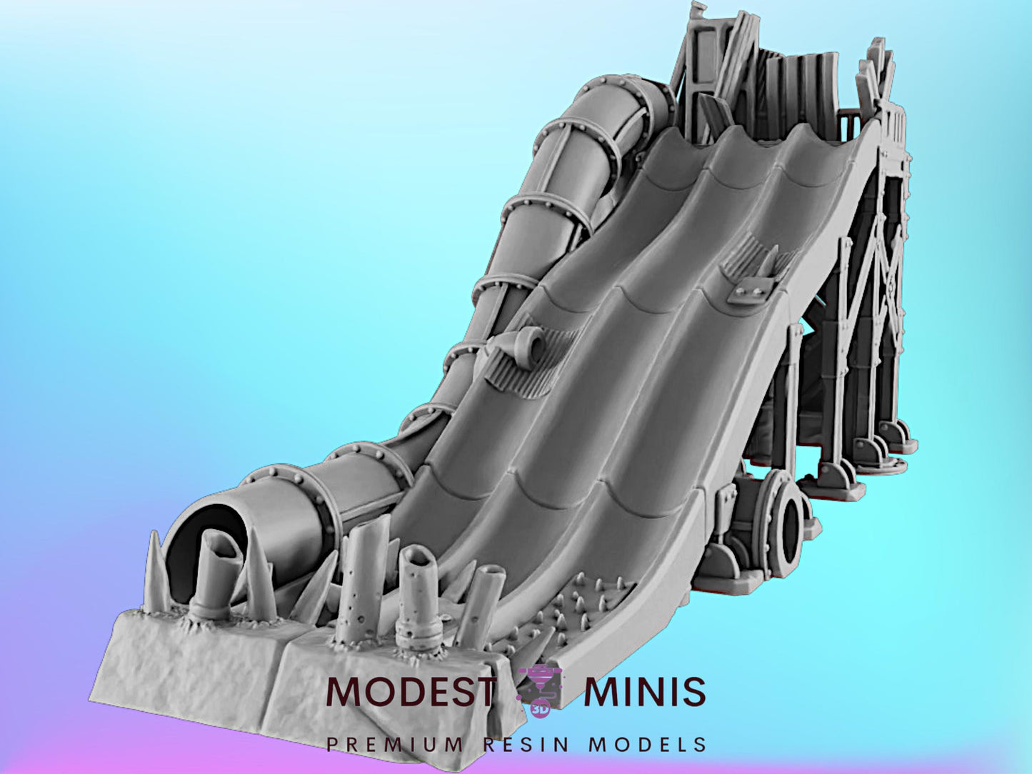 Slide of Doom Abandoned Theme Park | 28mm - 40mm Scale | Survivor Terrain | Fantasy Scatter | Sci Fi Terrain | EC3D Badlands