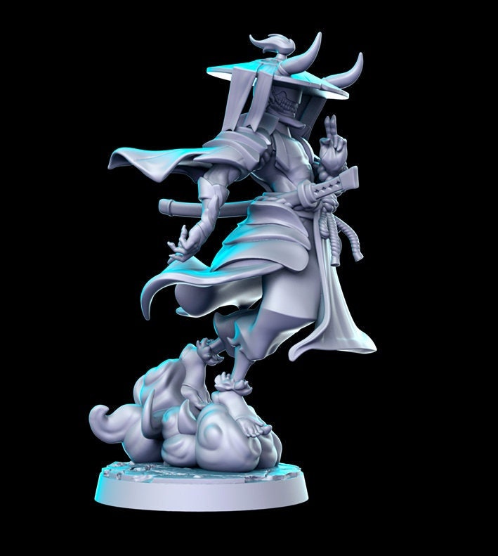 Oni Ronin Demon Samurai - 32mm Scale DnD Miniature | Dungeons and Dragons | JRPG Mini - RN Estudio