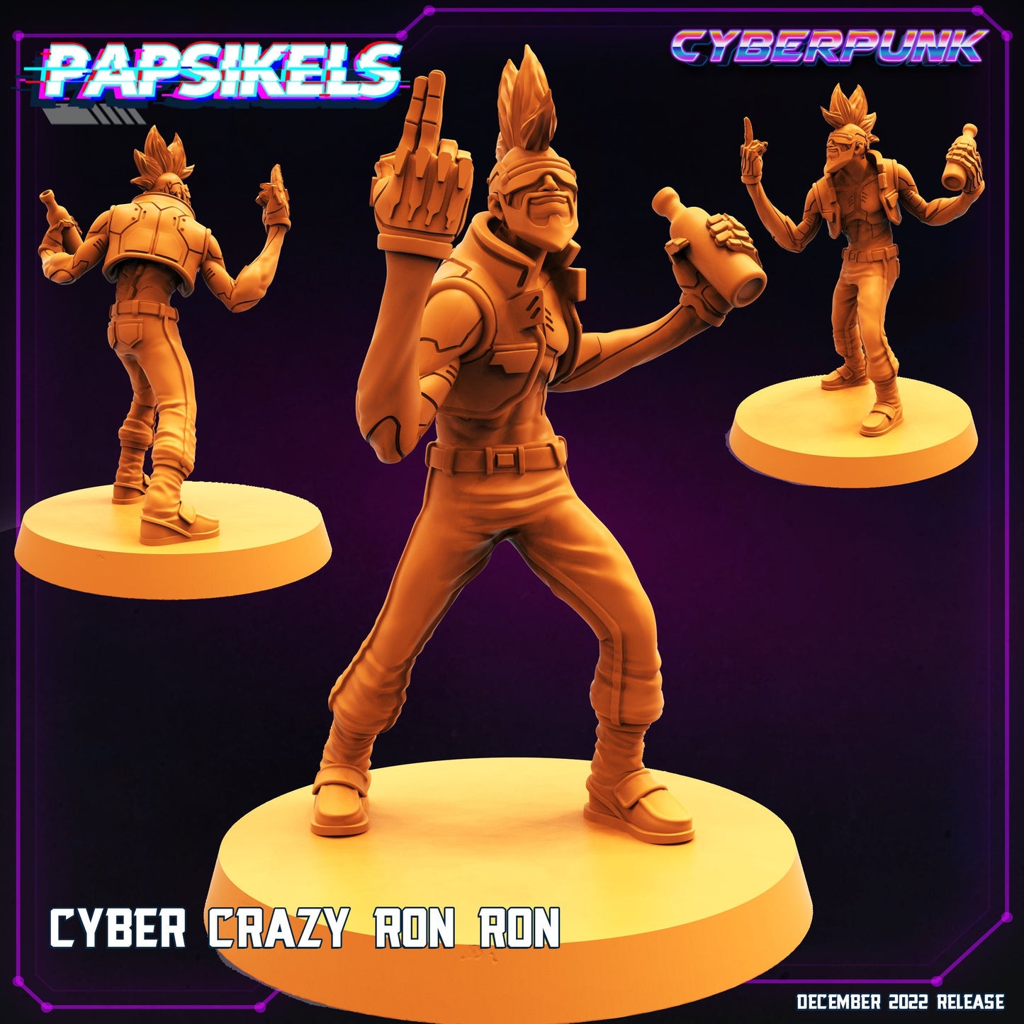 Crazy Ronron - 32mm Scale Cyberpunk  Mini  | Batang City | Papsikels