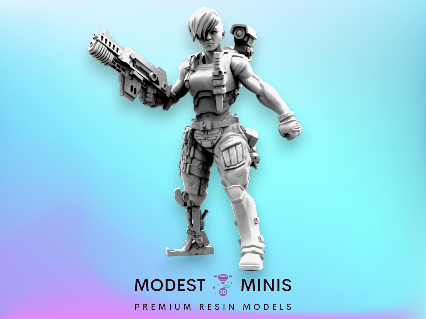 Female Space Marine Dallas Hallman - 32mm Scale Alien Miniature | RPG | Sci fi | Role Playing | DnD | Papsikel