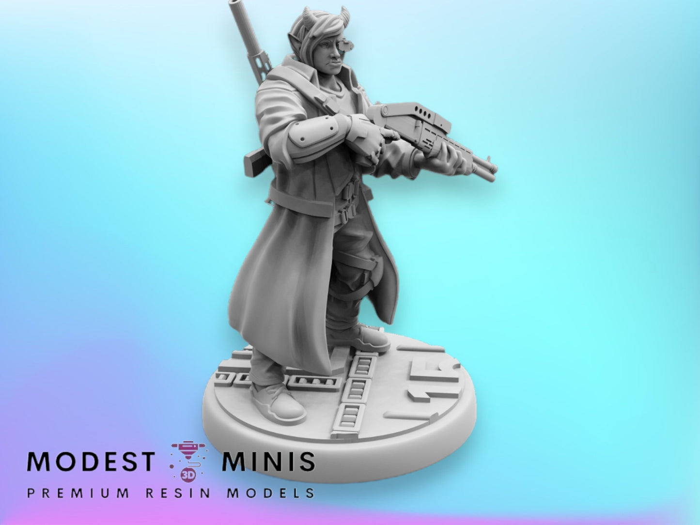 Female Troll Street Samurai - 32mm Scale Alien Miniature  | Batang City | Papsikels