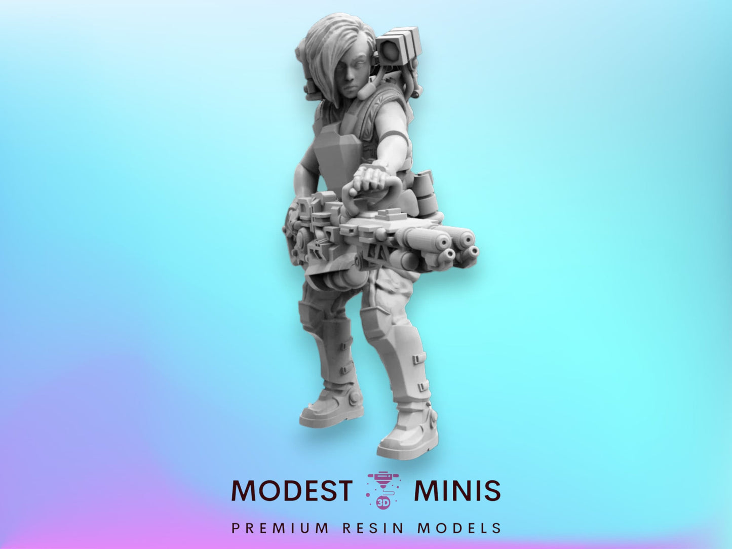 Colonial Merc Female Jade - 32mm Scale Alien Miniature | RPG | Sci fi | Cyberpunk | Role Playing | DnD | Papsikel