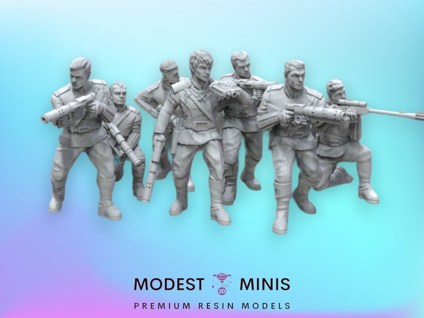 7pc Blue Expansionary Defense Squad - 28mm - 40mm Scale | Star Wars Legion Mini