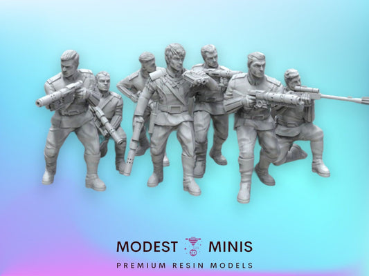 7pc Blue Expansionary Defense Squad - 28mm - 40mm Scale | Star Wars Legion Mini