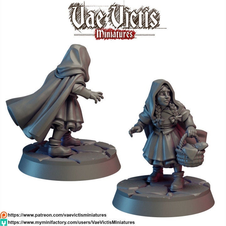 VVM Young Red Riding Hood | 28mm - 75mm Scale | DnD Frostgrave Mini | Vae Victis Fantasy