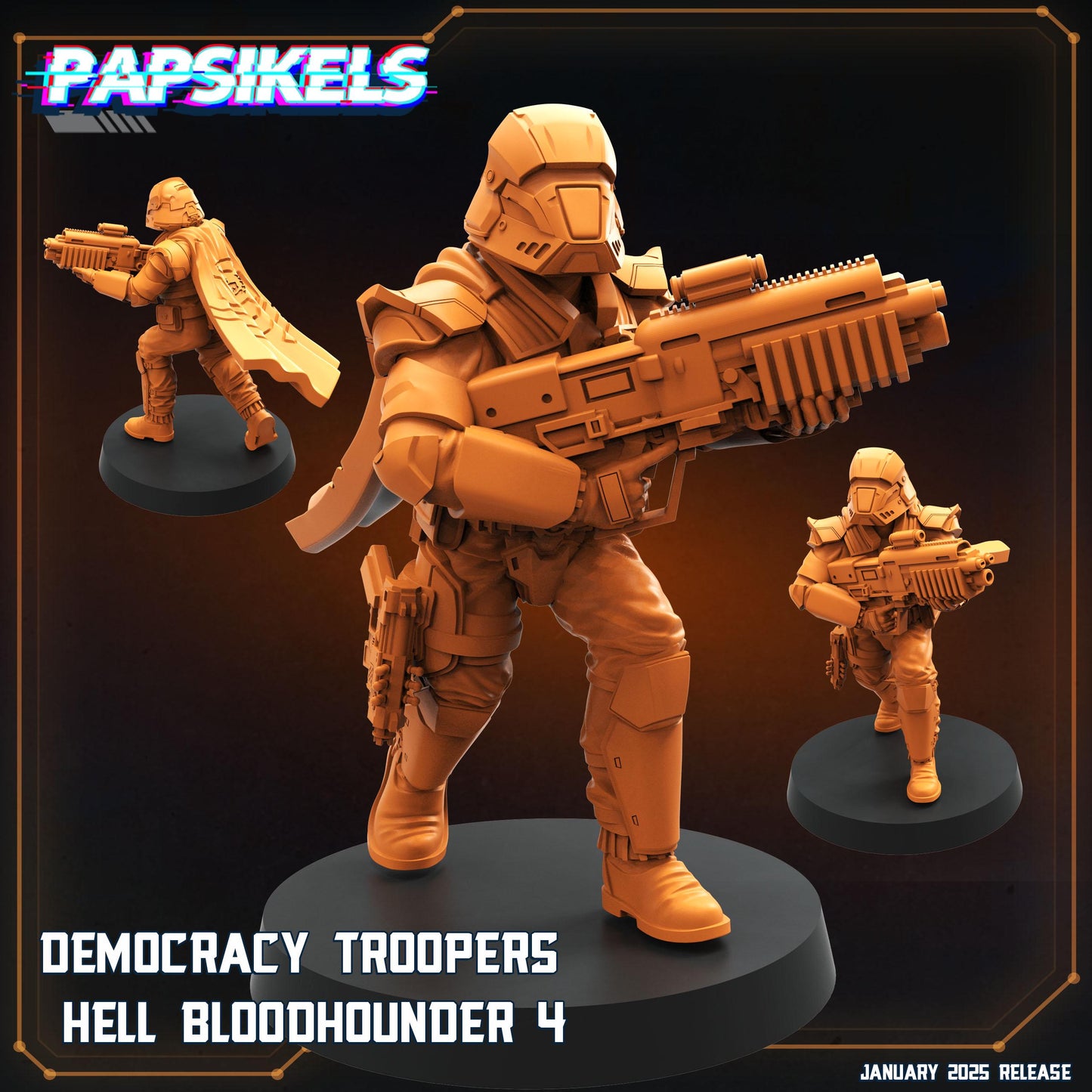 Hell Bloodhounders - 32mm Scale Alien Miniature | RPG | Sci fi | Role Playing | DnD | Papsikel