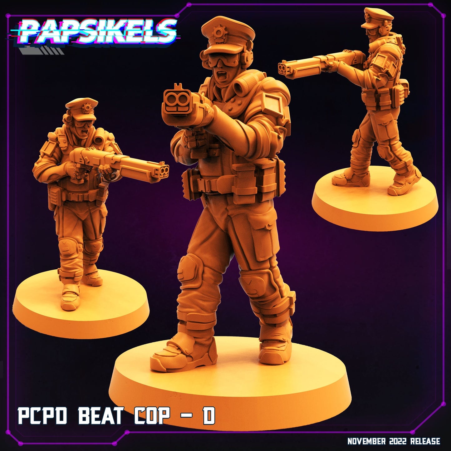 PCPD Beat Cop D - 32mm Scale Alien Miniature | RPG | Sci fi | Cyberpunk | Role Playing | DnD | Papsikel