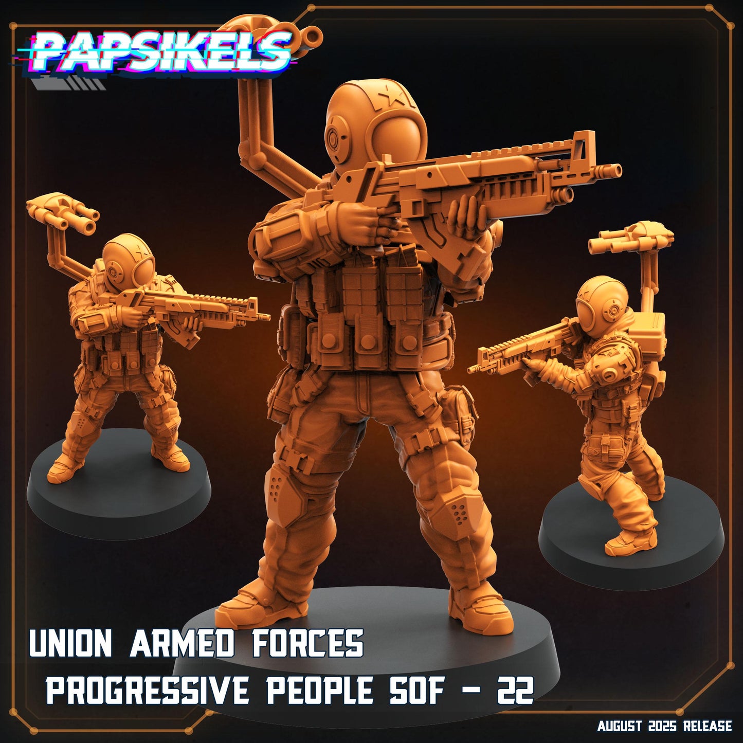 Progressive Peoples 21-24 - 32mm Scale Alien Miniature | RPG | Sci fi | Role Playing | DnD | Papsikel