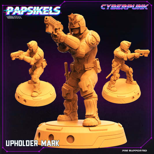 Cyberpunk Upholder Mark - 32mm Scale Alien Miniature  | Law Upholders | Papsikels