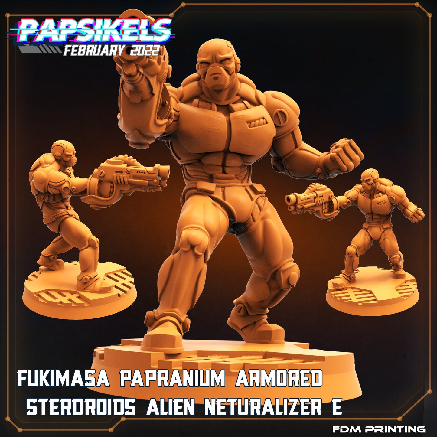 7pc 50mm Alien Neutralizers Squad - 32mm Scale Alien Miniature | RPG | Sci fi | Cyberpunk | Role Playing | DnD | Papsikel
