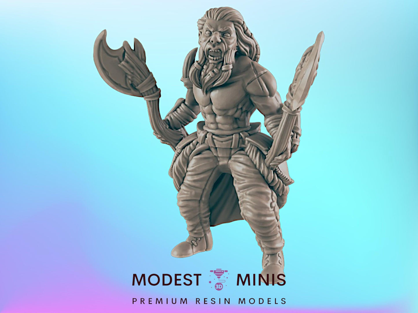 Barbarian Heroes  | 25mm - 100mm Scale | DnD | EC3D Fantasy Mini | Everyday Heroes