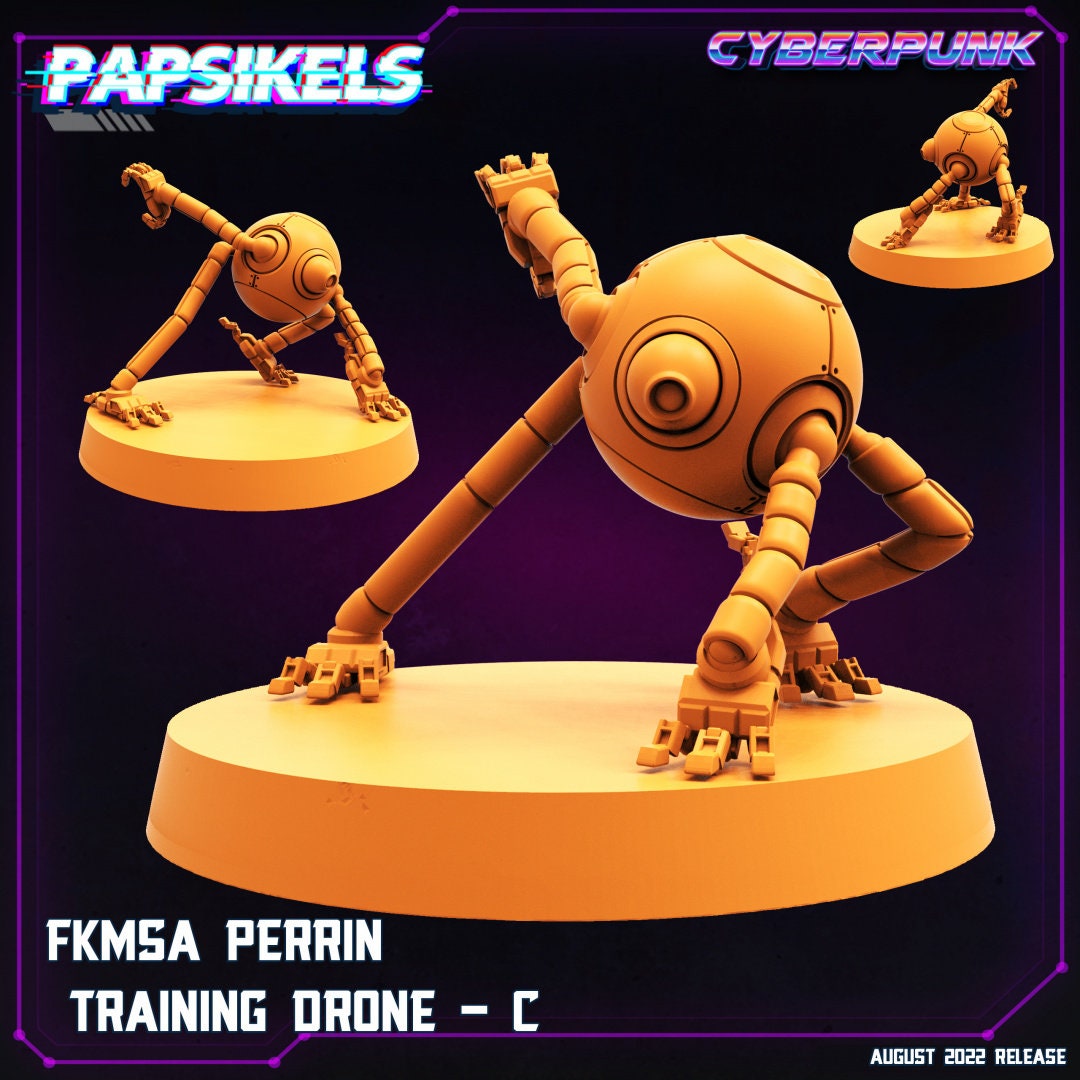 3pc Cyberpunk Training Drones Set - 32mm Scale Alien Miniature  | Batang City | Papsikels