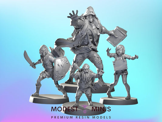 Zombie DnD Group | 28mm - 100mm Scale Resin Mini | Zombicide | Vaultz