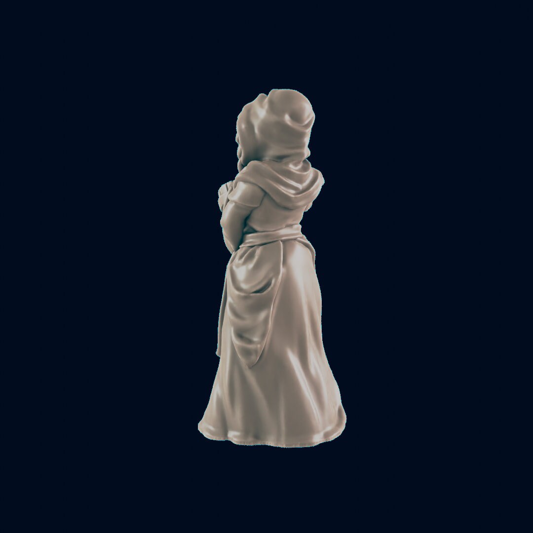 NPC Human Female Washerwoman - 25mm - 75mm Scale | DnD | EC3D Fantasy Mini | Townsfolk
