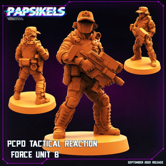 Police Reaction Force B - 32mm Scale Cyberpunk Miniature | RPG | Sci fi | Alien | Role Playing | DnD | Papsikel